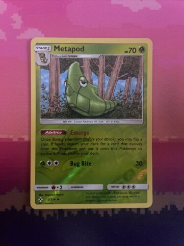 Pokemon Card Metapod Unbroken Bonds Reverse Holo Uncommon 3/214 NM