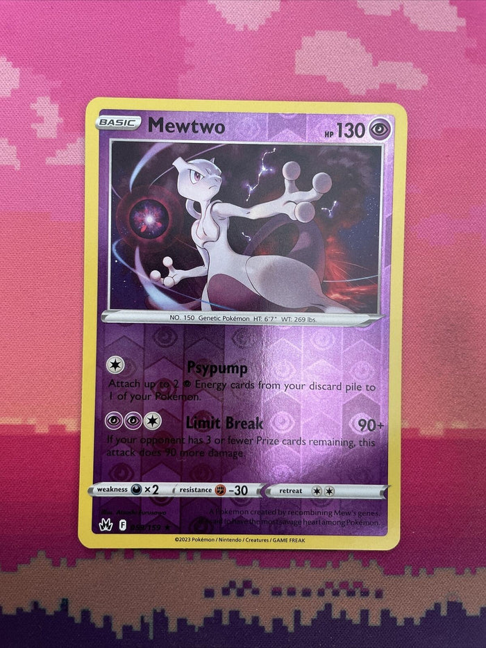 Pokemon Card Mewtwo Crown Zenith Reverse Holo Rare 059/159 Near Mint