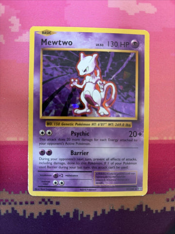 Pokemon Card Mewtwo Evolutions Cracked Ice Holo 51/108 Near Mint