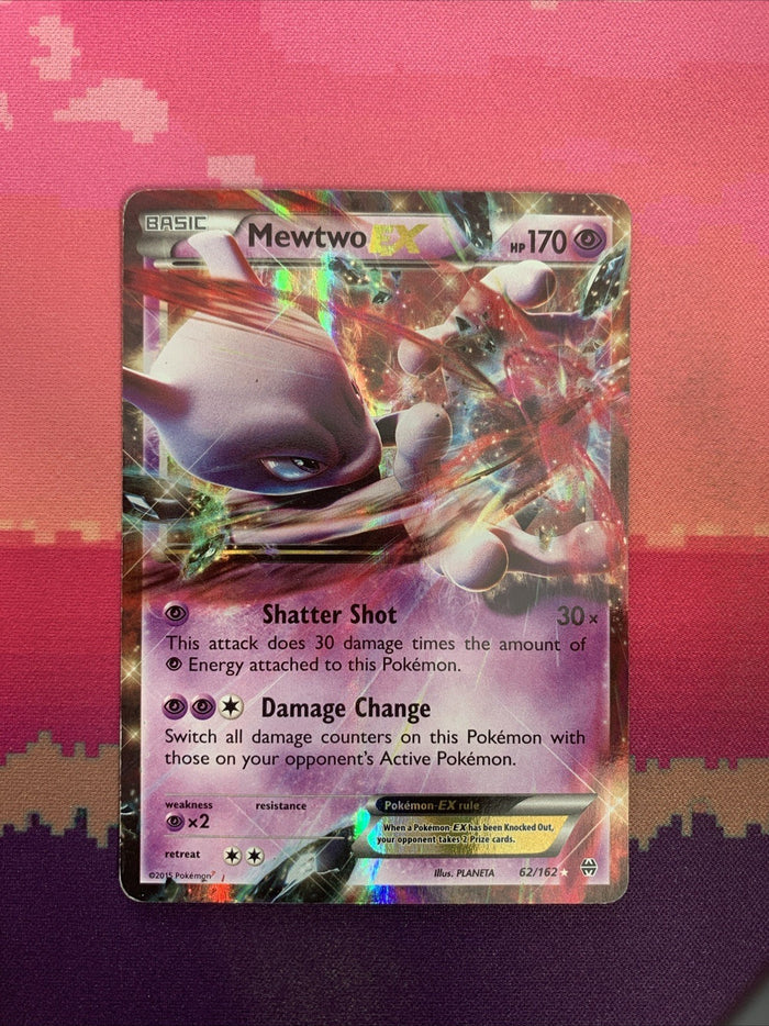 Pokemon Card Mewtwo EX 62/162 Ultra Rare Breakthrough Near Mint