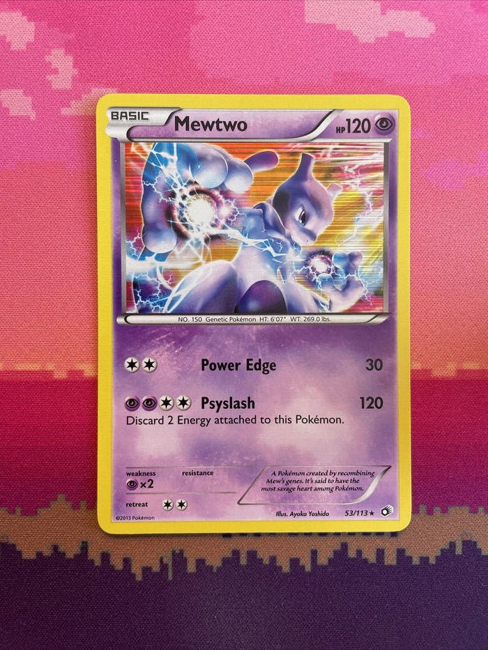 Pokemon Card Mewtwo Legendary Treasures Holo Rare 53/113 Near Mint