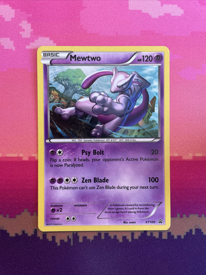 Pokemon Card Mewtwo XY100 Holo Rare XY Black Star Promo Near Mint