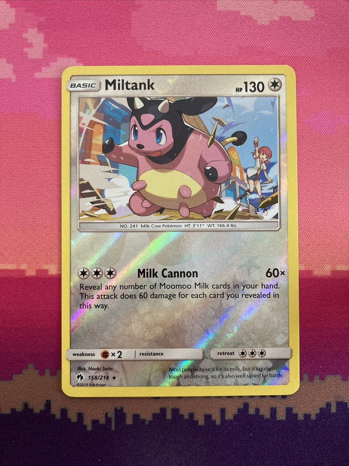 Pokemon Card Miltank Lost Thunder Reverse Holo Rare 158/214 Near Mint