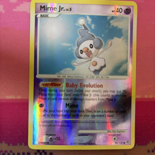 Pokemon Card Mime Jr. Diamond & Pearl Reverse Holo 90/130 Near Mint