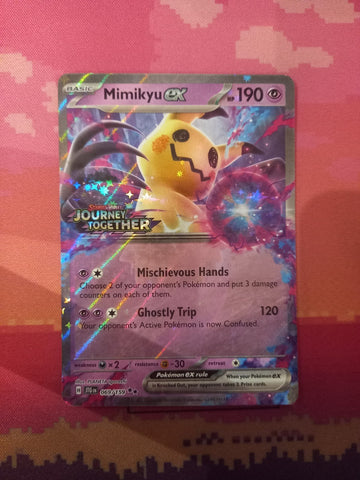 Pokemon Card Mimikyu ex 069/159 Double Rare Journey Together STAMPED Near Mint