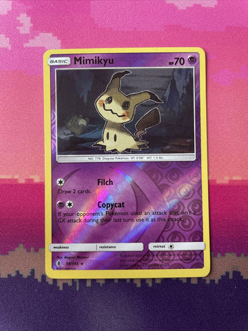 Pokemon Card Mimikyu Guardians Rising Reverse Holo Rare 58/145 Near Mint