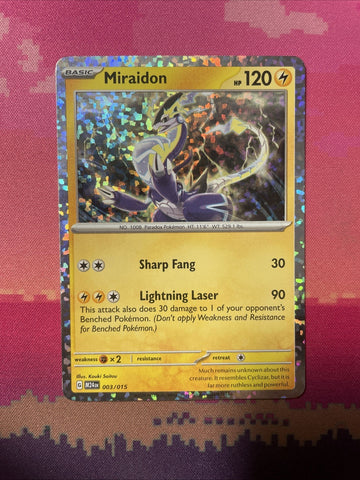Pokemon Card Miraidon McDonald's 2024 Holo 003/015 Near Mint