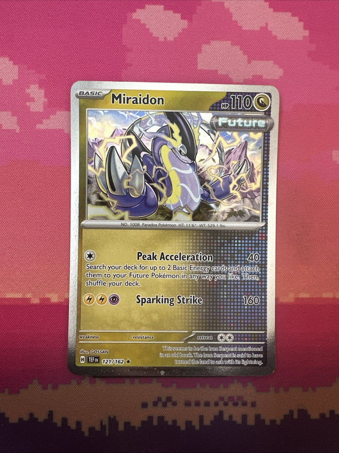 Pokemon Card Miraidon Temporal Forces Cosmo Holo Rare 121/162 Near Mint