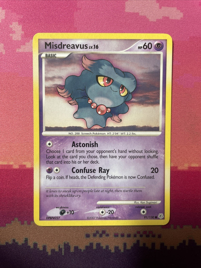 Pokemon Card Misdreavus Diamond & Pearl Common 91/130 Near Mint