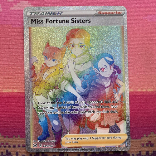 Pokemon Card Miss Fortune Sisters 209/196 Lost Origin Near Mint