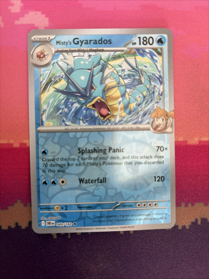 Pokemon Card Misty's Gyarados Destined Rivals Reverse Holo Rare 049/182 NM