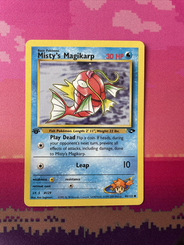Pokemon Card Misty's Magikarp 1st Edition Gym Challenge Common 88/132 Near Mint