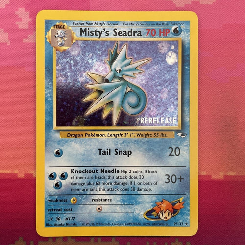 Pokemon Card Misty's Seadra Prerelease Holo 9/132  Near Mint