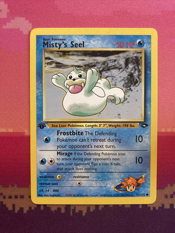 Pokemon Card Misty's Seel Gym Challenge 1st Edition Common 91/132 Near Mint