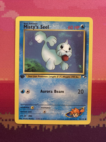 Pokemon Card Misty's Seel Gym Heroes 1st Edition Common 88/132 Near Mint