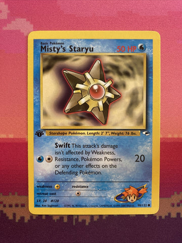 Pokemon Card Misty's Staryu Gym Heroes 1st Edition 90/132 Near Mint