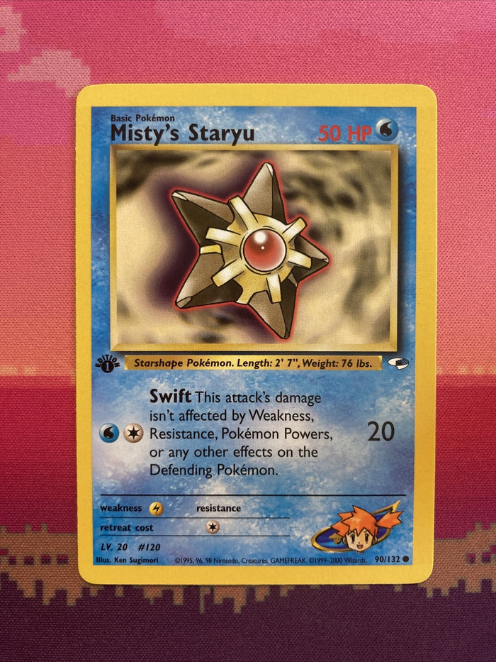 Pokemon Card Misty's Staryu Gym Heroes 1st Edition 90/132 Near Mint