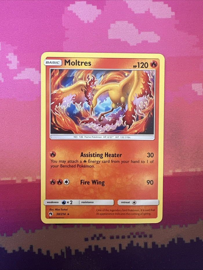 Pokemon Card Moltres Lost Thunder Rare 38/214 Near Mint