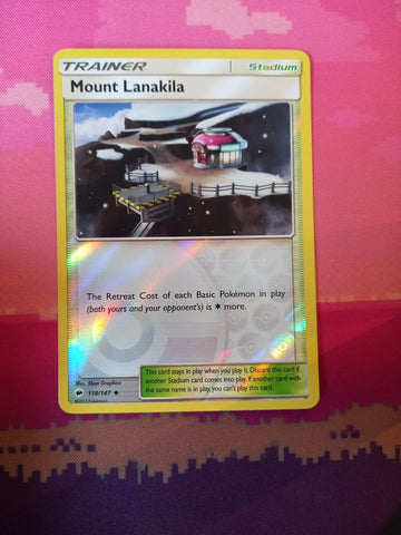 Pokemon Card Mount Lanakila Burning Shadows Reverse Holo 118/147 Near Mint
