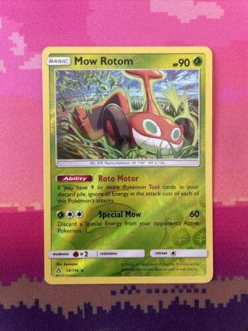 Pokemon Card Mow Rotom Ultra Prism Reverse Holo Rare 14/156 NM