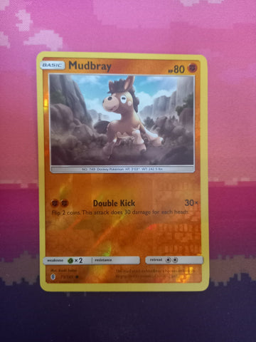 Pokemon card Mudbray 75/145 Reverse Holo Guardians Rising Near Mint