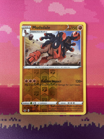 Pokemon Card Mudsdale Sword And Shield Base Set Reverse Holo 106/202 Near Mint