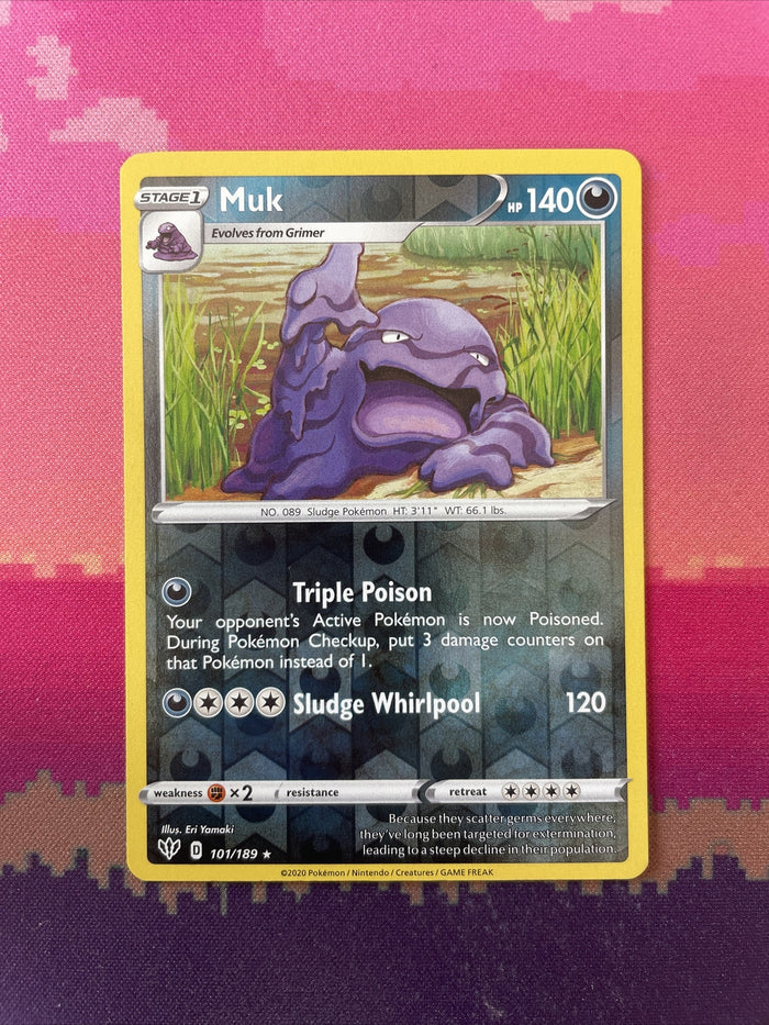 Pokemon Card Muk Darkness Ablaze Reverse Holo Rare 101/189 Near Mint