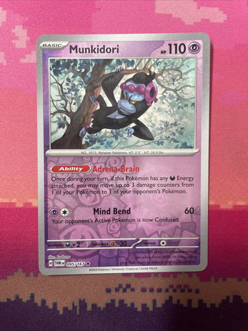 Pokemon Card Munkidori Twilight Masquerade Reverse Holo Rare 095/167 NM