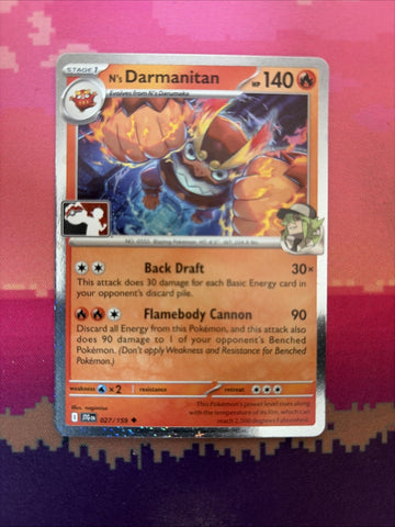 Pokemon Card N's Darmanitan Prize Pack Cosmo Holo 027/159 Near Mint