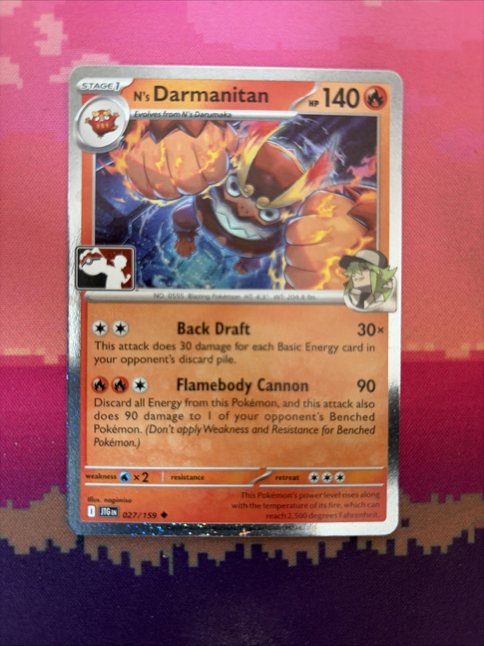 Pokemon Card N's Darmanitan Prize Pack Cosmo Holo 027/159 Near Mint
