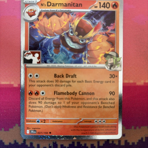 Pokemon Card N's Darmanitan Prize Pack Cosmo Holo 027/159 Near Mint