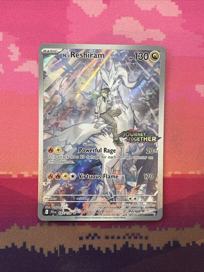 Pokemon Card N's Reshiram 167/159 STAMPED Journey Together Near Mint