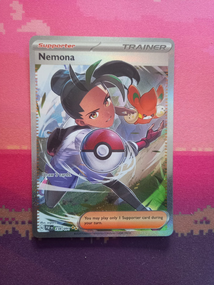 Pokemon Card Nemona 238/091 Special Illustration Rare Paldean Fates Near Mint