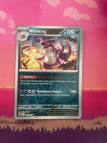 Pokemon Card Nidoking Pokemon 151 Scarlet & Violet 034/165 Near Mint