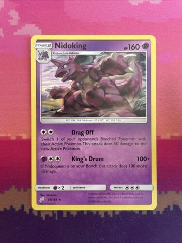 Pokemon Card Nidoking Team Up Rare 59/181 Near Mint