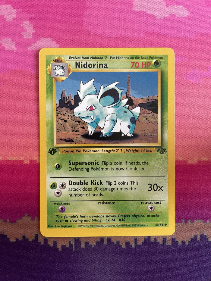 Pokemon Card Nidorina Jungle 1st Edition Uncommon 40/64 Near Mint