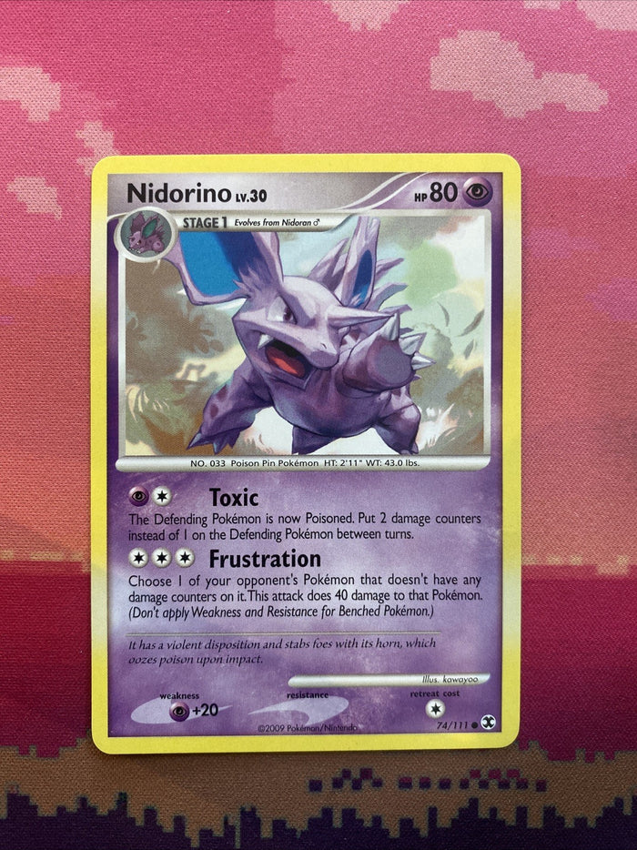 Pokemon Card Nidorino Rising Rivals Common 74/111 Near Mint