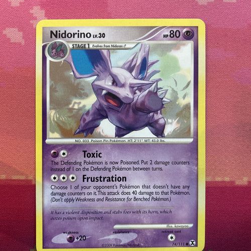 Pokemon Card Nidorino Rising Rivals Common 74/111 Near Mint