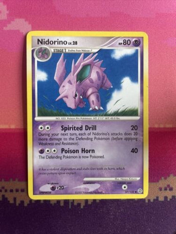 Pokemon Card Nidorino Secret Wonders Uncommon 57/132 Near Mint