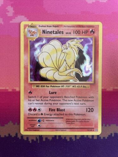 Pokemon Card Ninetales Evolutions Holo Rare 15/108 Near Mint