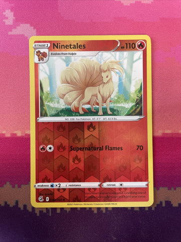 Pokemon Card Ninetales Fusion Strike Reverse Holo 030/264 Near Mint