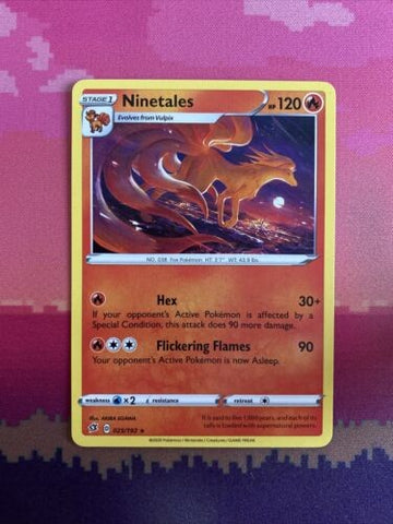 Pokemon Card Ninetales Rebel Clash Rare 025/192 Near Mint