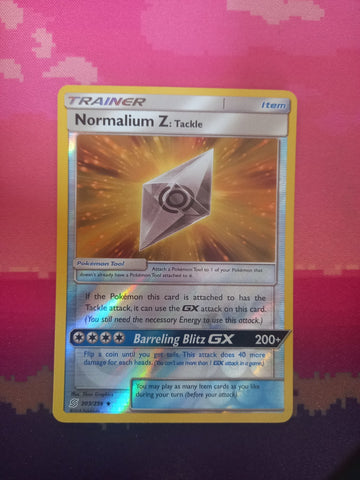 Pokemon card Normalium Z: Tackle Reverse Holo Unified Minds Near Mint
