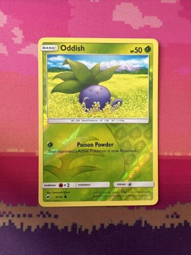 Pokemon Card Oddish Burning Shadows Reverse Holo 4/147 Near Mint