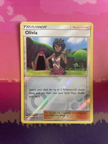 Pokemon Card Olivia Burning Shadows Reverse Holo 119/147 Near Mint