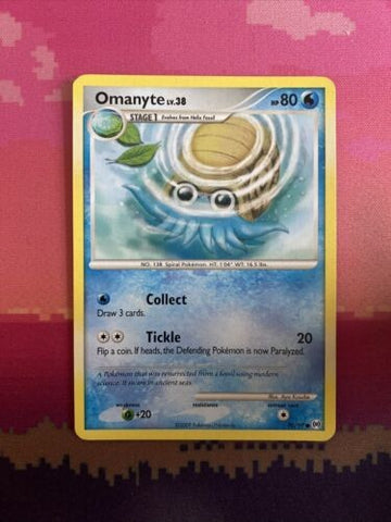 Pokemon Card Omanyte Arceus Common 70/99 Light Play