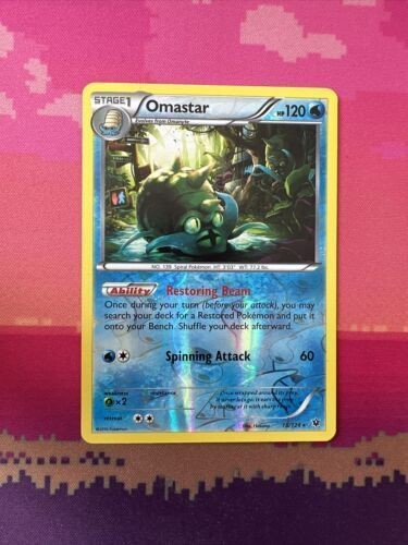 Pokemon Card Omastar Fates Collide Reverse Holo Rare 18/124 Near Mint