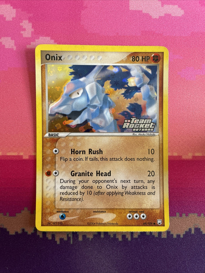Pokemon Card Onix EX Team Rocket Returns Reverse Holo 69/109 Near Mint