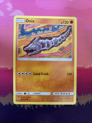 Pokemon Card Onix Lost Thunder Common 109/214 Near Mint