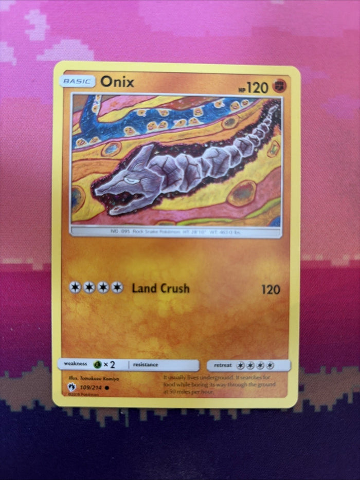 Pokemon Card Onix Lost Thunder Common 109/214 Near Mint
